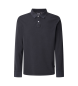 Pepe Jeans Polo piqué à manches longues slim fit noir