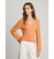 Pepe Jeans V-neck openwork jumper
 Olya orange