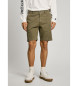 Pepe Jeans Green stretch twill fabric chino shorts