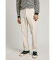 Pepe Jeans White ecru cotton poplin chino trousers