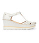 Pikolinos Læder sandaler Aguadulce off-white -Højde 7cm kile