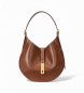 Polo Ralph Lauren Bolso de hombro Polo ID pequeño de piel marrón
