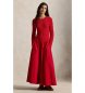 Polo Ralph Lauren Vestido de algodão com corpete de oitos vermelhos