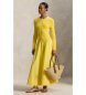 Polo Ralph Lauren Vestido de algodão com corpete amarelo oitão