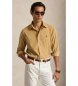 Polo Ralph Lauren Camisa de veludo cotelê Custom Fit marrom