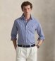 Polo Ralph Lauren Camisa de popelina elástica azul de corte justo