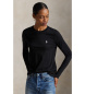 Polo Ralph Lauren Classic Fit gebreid T-shirt van zwart katoen