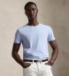 Polo Ralph Lauren Niebieski jasny t-shirt Custom Slim Fit z dzianiny