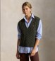 Polo Ralph Lauren Gilet en maille de laine et cachemire vert