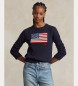 Polo Ralph Lauren Jersey de algodón con bandera marino