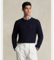 Polo Ralph Lauren Maglione in cotone lavorato a trecce blu navy