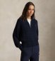 Polo Ralph Lauren Pull en coton marine tricoté en écru