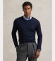 Polo Ralph Lauren Pralen volneni pulover Slim Fit mornarsko modra