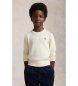 Polo Ralph Lauren Jersey unissex de algodão com gola redonda branco creme