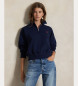 Polo Ralph Lauren Marineblaues Fleece mit einseitigem Reißverschluss