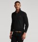 Polo Ralph Lauren Långärmad piképolotröja med smal passform svart