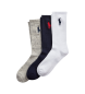 Polo Ralph Lauren Conjunto de 3 meias Big Pony Socks cinzento, azul-marinho, branco