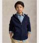 Polo Ralph Lauren Blauw fleece en katoenen sweatshirt met capuchon