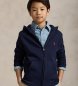 Polo Ralph Lauren Blue hooded fleece and cotton sweatshirt with hood
