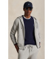 Polo Ralph Lauren Camisola de malha dupla com fecho de correr cinzento