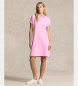 Polo Ralph Lauren Rosafarbenes Poloshirt-Kleid aus Baumwollpikee