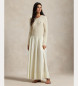 Polo Ralph Lauren Geweven Fit & Flare beige jurk