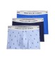 Polo Ralph Lauren Set van 3 blauwe boxershorts van stretchkatoen