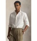 Polo Ralph Lauren Camisa Custom Fit de lino flameado blanco