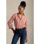 Polo Ralph Lauren Camisa de algodão com riscas Relaxed Fit laranja