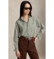 Polo Ralph Lauren Camisa de algodão com riscas Relaxed Fit verde