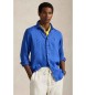 Polo Ralph Lauren Custom Fit Linnen overhemd blauw