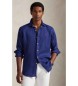 Polo Ralph Lauren Custom Fit Linnen overhemd marine