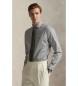Polo Ralph Lauren Camisa de popelina Custom Fit con rayas gris
