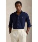 Polo Ralph Lauren Camicia in maglia blu navy con colletto italiano
