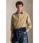 Polo Ralph Lauren Textilfärgad beige Oxfordskjorta med tryck