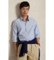 Polo Ralph Lauren Prilagojena črtasta srajca oxford modra