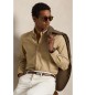Polo Ralph Lauren Slim Fit Hemd aus elastischer Popeline in Beige