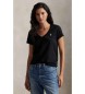 Polo Ralph Lauren Czarny bawełniany T-shirt z dzianiny o klasycznym kroju