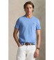 Polo Ralph Lauren T-shirt de malha azul clara slim fit personalizada