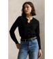Polo Ralph Lauren Cardigan in lana con collo tondo nero