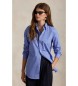 Polo Ralph Lauren Camicia blu in cotone stretch fil-a-fil