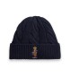 Polo Ralph Lauren Berretto in misto lana con Polo Bear blu navy