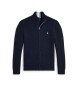 Polo Ralph Lauren Pull en coton à fermeture éclair bleu marine