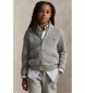 Polo Ralph Lauren Pull en coton gris à fermeture éclair