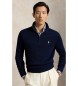 Polo Ralph Lauren Maglione di cotone con collo semidolcevita blu marino