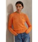 Polo Ralph Lauren Oranžen bombažni pulover s kitastim vzorcem