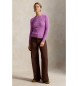 Polo Ralph Lauren Pull en coton à torsades rose