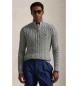 Polo Ralph Lauren Baumwolljersey in grau-ecru gestrickt