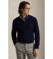 Polo Ralph Lauren Camisola de algodão e lã com gola pólo azul-marinho