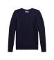 Polo Ralph Lauren Marineblå kashmirsweater i snoningsstrik